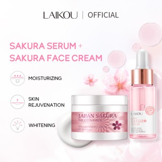 LAIKOU ครีมเซรัม สารสกัดจากซากุระ ลดริ้วรอย ช่วยให้ผิวกระจ่างใส  Cherry blossoms