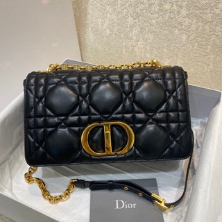 พรี​ ราคา10400 Dior Caro ไซส์กลาง หนังวัว กระเป๋าแฟชั่น กระเป๋าโซ่ กระเป๋าสะพายไหล่ กระเป๋าสะพาย25.5*5*15.8cm