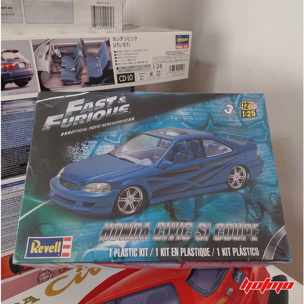 1/25 Honda Civic Coupe EM1 ซีวิค คูเป้ Fast & Furious *หายาก ! โมเดลรถยนต์ประกอบ 1/25