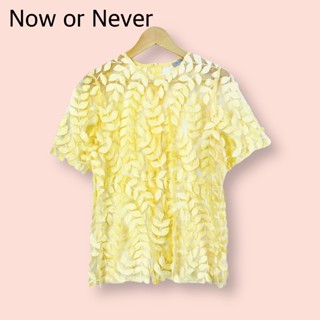 เสื้อ Now or Never ผ้าพิเศษ  เสื้อทรงสวยน่ารักมาก แต่ง3Dใบไม้ทั้งตัว ผ้าสวย แขนสวย ซิบหลัง ผ้าดีทิ้งตัวสวย