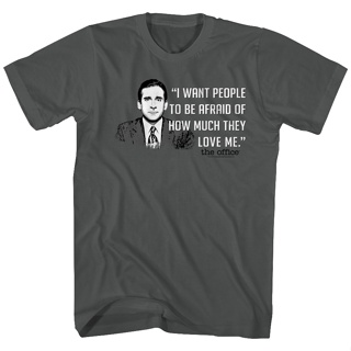 I Want People To Be Afraid The Office T-Shirt เสื้อวินเทจชาย เสื้อยื เสื้อยืดแฟชั่น