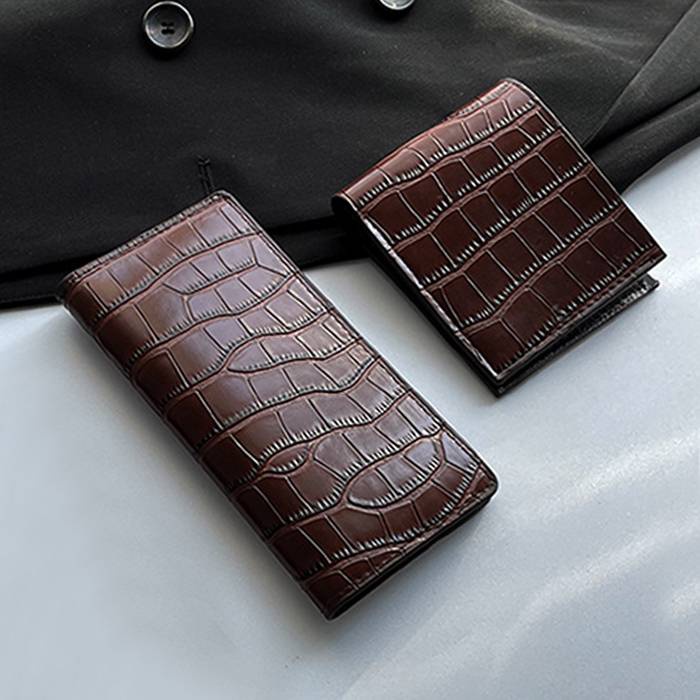 กระเป๋าสตางค์ผู้ชาย Multi Card Money Short Long Crocodile Pattern Anello Full Mens Crocodile Wallet 
