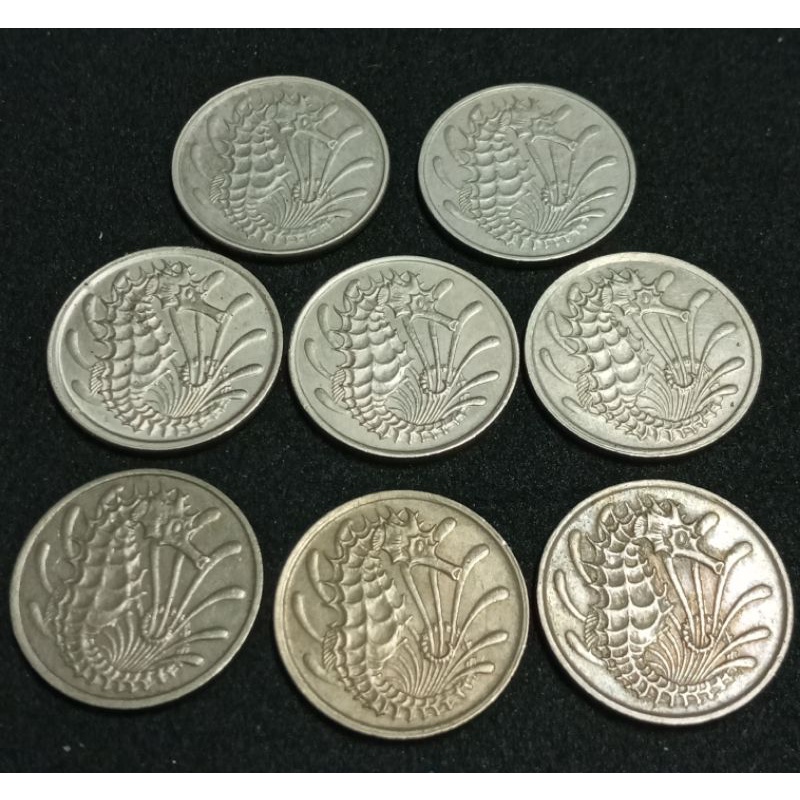 เหรียญต่างประเทศ(1506)สิงคโปร์รุ่นเก่าชุด8เหรียญ