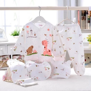 Babyonline(Y139)L4 (ส่งด่วน1วัน)ชุดเซ็ตเด็กแรกเกิดลายการ์ตูน5ชิ้น ผ้าฝ้าย นิ่ม อ่อนโยนต่อผิวเด็ก เหมาะกับเด็ก0-3เดือน