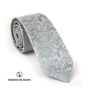 Giorgio Del Sarto Necktie 6 cm Grey with Fabric Texture เนคไทสีเทามีเท็กเจอร์