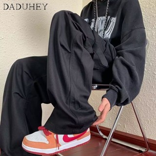 DaDuHey🔥 Mens 2022 New Autumn High Street Sports All-Matching Casual Pants Tide Brand Baggy Straight Cargo Pants