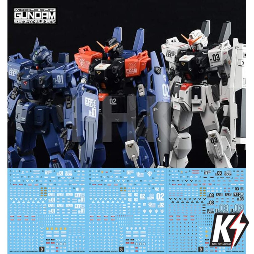 Waterdecal CG HG Blue Destiny No.1/2/3 #ดีคอลน้ำสำหรับติดกันพลา