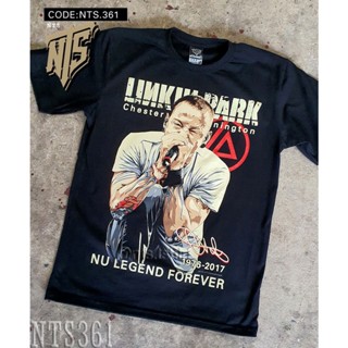 NTS​ 361 Chester Bennington LP Linkin Park เสิ้อยืดดำ เสื้อยืดชาวร็อค เสื้อวง NTS Rock brand Sz. S M L XL XXL