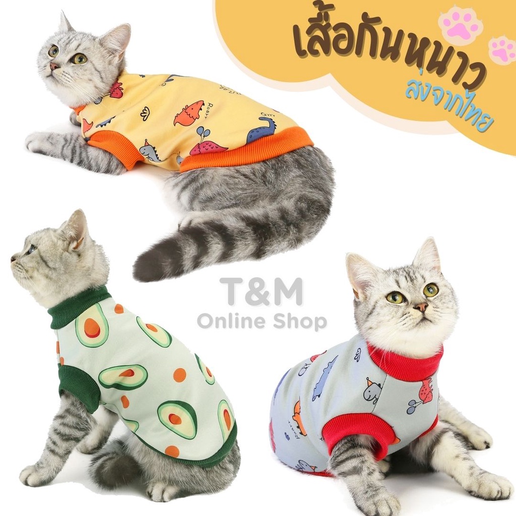 A เสื้อกันหนาวสัตว์เลี้ยง เสื้อกันหนาวแมว สุนัข พร้อมส่งจากไทย