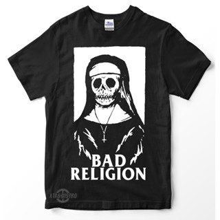 เสื้อยืด พิมพ์ลายธงวงพังก์ blackflag THE NUN Premium