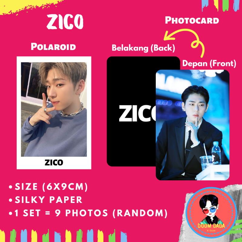 Zico Woo Ji Ho แพ็คเกจโพลารอยด์ / Zico Block B Kpop Photocard