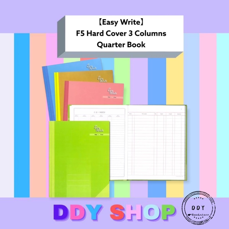 Easy Write F5 ขนาดปกแข็ง 3 คอลัมน์หนังสือไตรมาส/สมุดบัญชี/ Buku Akauun