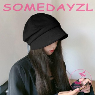 Somedayzl หมวกเบเร่ต์ หนังนิ่ม ทรงแปดเหลี่ยม เข้ากับทุกการแต่งกาย แฟชั่นฤดูใบไม้ร่วง และฤดูหนาว สไตล์อังกฤษ แฟชั่นเรโทร สําหรับผู้หญิง