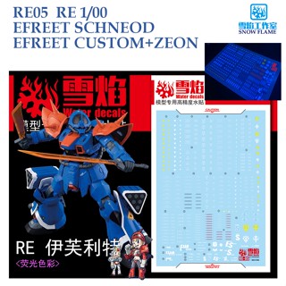 ดีคอลน้ำ WATER DECAL SRE 05 RE EFREET SCHINEID 1/144 1/100 BRAND SNOW FLAME SRE05