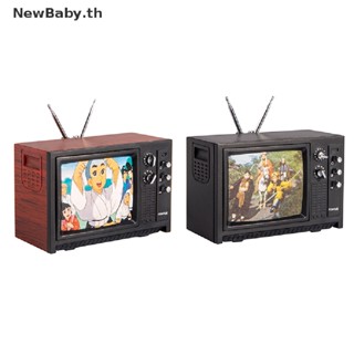 Newbaby 1Pc 1:12 ตุ๊กตาโทรทัศน์จิ๋วตกแต่งของเล่นวินเทจทีวีพร้อมเฟอร์นิเจอร์ TH