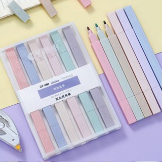 ปากกาไฮไลท์สีหวาน 2 หัว 6 สี ปากกามาร์คเกอร์ ปากกา Hightlight Marker Pen นักเรียน โรงเรียน อุปกรณ์สำนักงาน