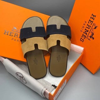 🔥ผ่อนได้🔥รองเท้า Hermes Izmir Suide Sandals [ ส้นแบน ] Size 39- 44 งาน Original อุปกรณ์ : Full Box Set