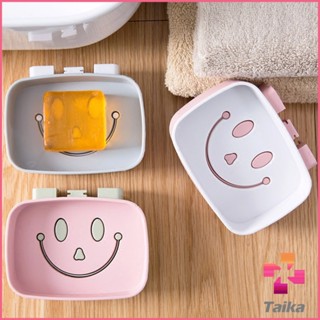 Taika กล่องสบู่ หน้ายิ้มติดผนังได้ ไม่ต้องเจาะผนัง Smiley soap box