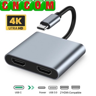 USB C to Dual HDMI 4K 30hz 4 Port with Thunderbolt 3 USB 3.0 PD 2 HDMI Converter USB Type C Adapter for Book Pro/Air XPS