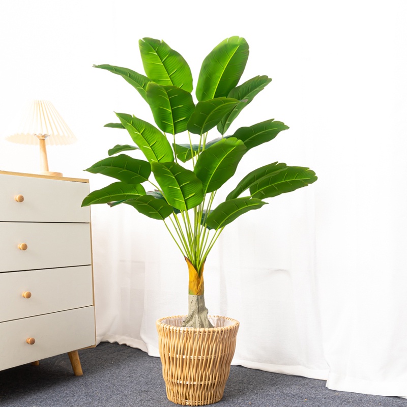 B80100cm Large Artificial Plants Fake Palm Tree Branch Plastic Banana