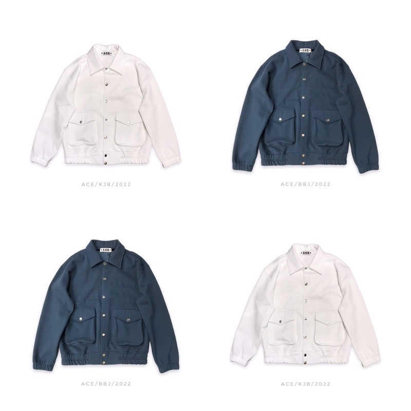 เสื้อแจ็คเก็ตผ้าฟลีซ Aoa คอปกและกระดุมจากสตรีท Ace