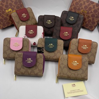 กระเป๋าสตางค์ผู้หญิงใบกลาง coach สินค้าพร้อมส่ง พร้อมกล่อง ถุงผ้า งานเกรดพี่เมียม ขนาด5.5นิ้ว