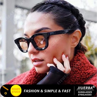 (JIUERBA) UV400 Sunglasses Small Square Frame Vintage Style for Men and Women