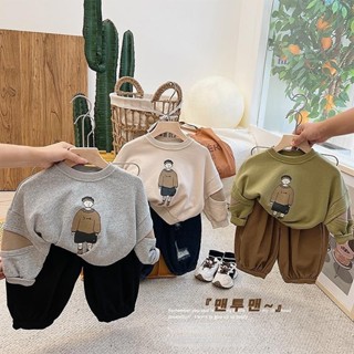 Boys Spring/Autumn/Sweater เสื้อสวมหัวเด็กผู้ชาย Cartoon Pullover Contrast Color Splicing/Sweater