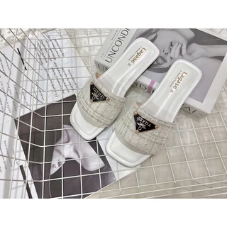 Afashion รองเท้าแตะผ้าทวิสติดอะไหล่PDมาใหม่ไฮโซมาก มีไซด์36-44สินค้าพร้อมส่งนะคะ