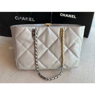 พรี​ ราคา9400 Chanel 19Bag Toteหนังแกะ กระเป๋าโซ่กระเป๋าสะพายไหล่