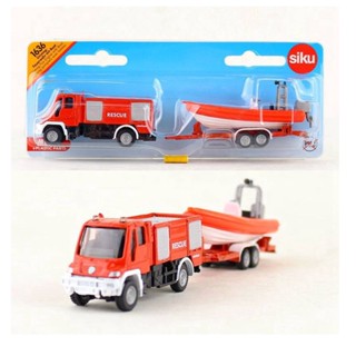 Siku Unimog Fire Engine with Boat ซิกุโมเดล รถพ่วง+เรือ รหัส SK1636