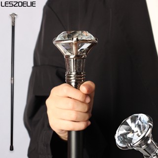 Transparent Crystal Handle Walking Stick Men Party Decorative Walking Cane Women Elegant Diamond Style Walking Sticks