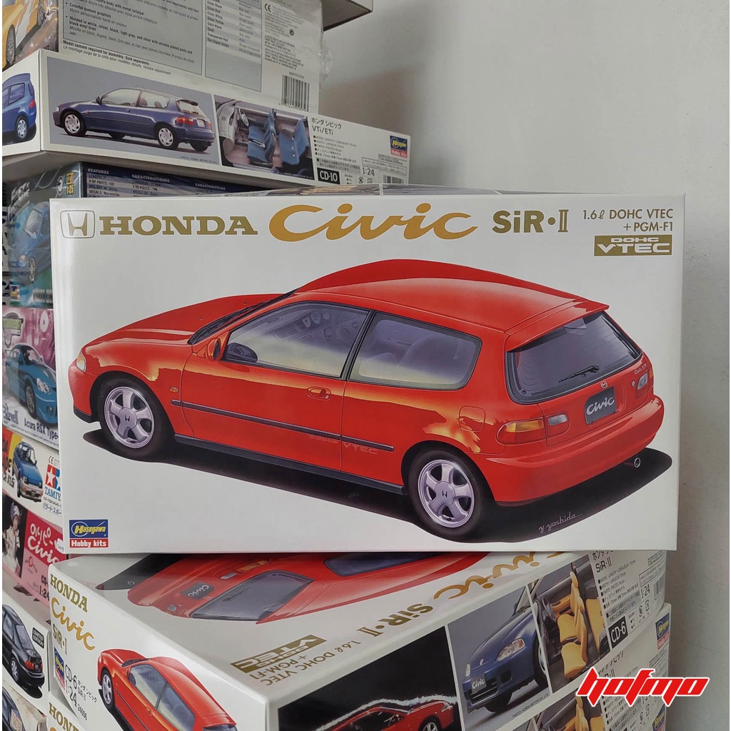 1/24 Honda Civic EG6 SiR ซีวิค 3 ประตู โมเดลรถยนต์ประกอบ 1/24