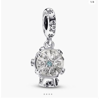 Pandora​ ชาร์ม​ จี้​ Snowflake Snowglobe Dangle Charm