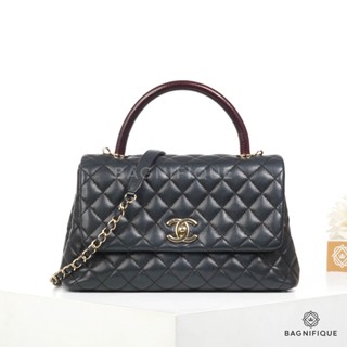 CHANEL COCO LIZARD 10.5 BLACK CAVIAR LGHW