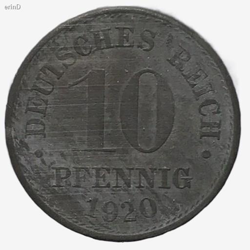 ส่งฟรี! □♗♘No.15556 ปี1920 เยอรมัน 10P  เหรียญต่างประเทศ เหรียญหายาก เหรียญสะสม ราคาถูก