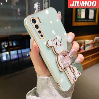 เคสโทรศัพท์มือถือ ป้องกันเลนส์กล้อง ป้องกันกระแทก ลายหมี หรูหรา สําหรับ OPPO A91 Reno 3 4G F15 Reno 3 Pro 5G