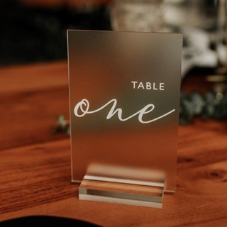 Wedding Table Number,Frosted Table Numbers with stand,Acrylic Wedding Sign,Acrylic Calligraphy Table Numbers,Wedding Tab