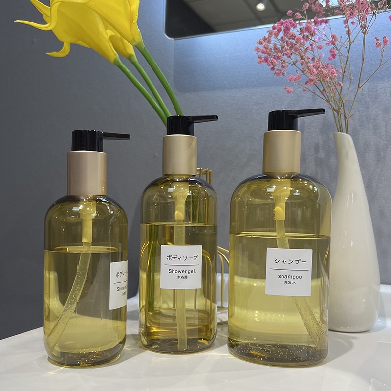 D7..ขวดปั๊มเจล # สีทอง # ขนาด 250/350/500 ml หรูหรา เนื้อหนา คุณภาพดี แข็งแรง