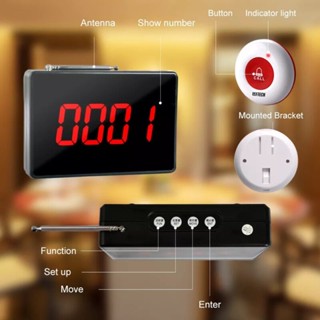 Wireless Calling System Waiter Service Call Pager For Restaurant Hotel Bar 1pc Pager Panel Receive 10pcs Call Button P4-