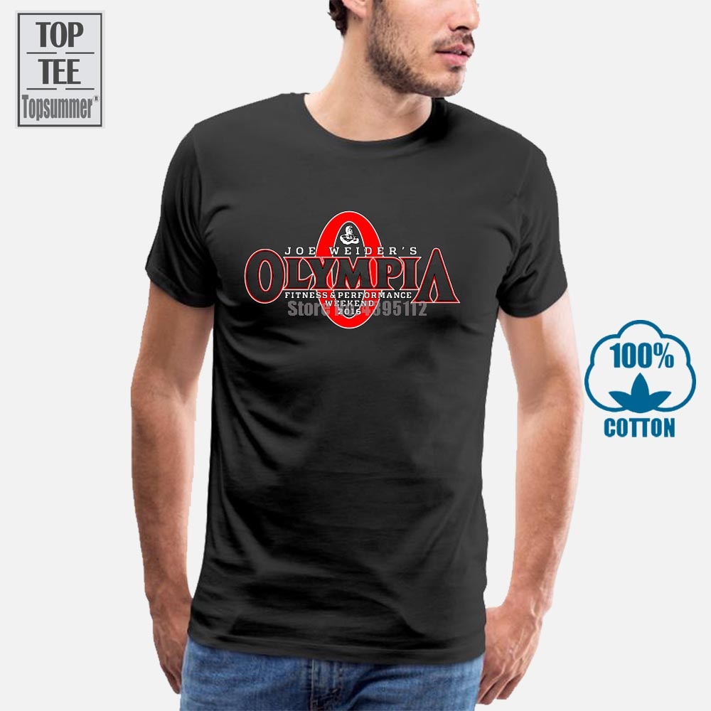 เสื้อยืดผ้าฝ้ายผู้ชายแฟชั่นใหม่ล่าสุด Hot Mr Olympia เพาะกาย T เสื้อ Tee