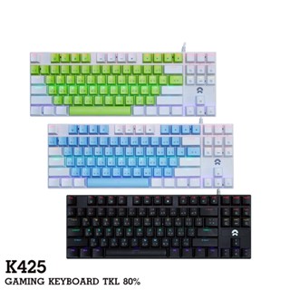 OKER K425 GAMING KEYBOARD MIXED BACKLIT Blue switch คีย์บอร์ด เกมมิ่ง ไฟสวย แมคคานิคอล บลูสวิช