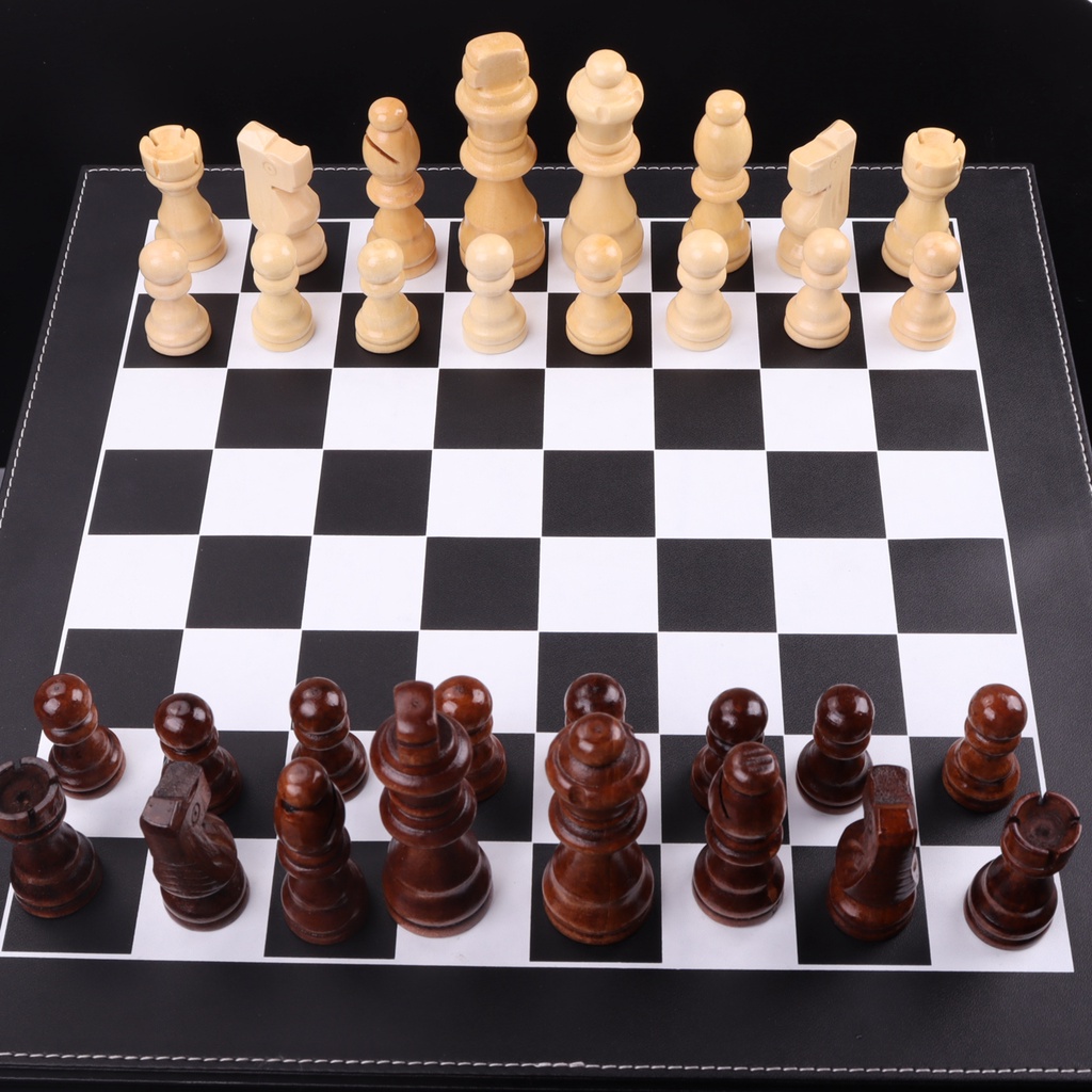 32 Pcs 3in Wooden Carved Chess Pieces Hand Crafted Set 80mm King Size Toys Children Birthdays Christmas Gift Chess Games
