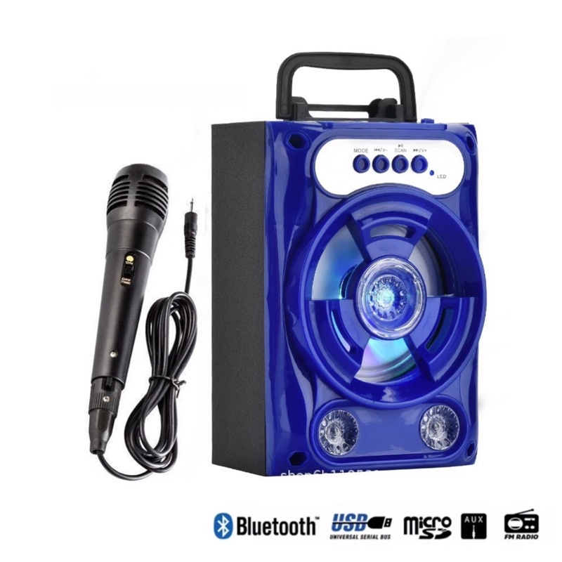 ลำโพงบลูทูธ BFUBF แบบพกพา ไร้สาย ซับวูฟเฟอร์  ไฟ LED  แบตเตอรี่ 1200 mA  มี 3 สี