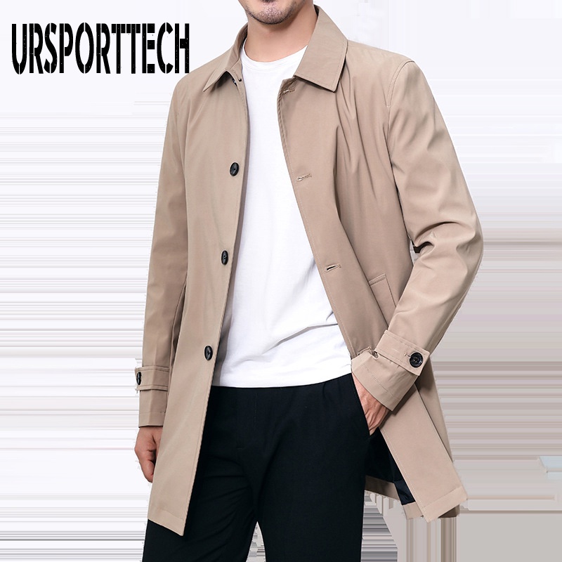 Fashion New Mens Business Jacket Men Long Cotton Windbreaker Jackets Overcoat Male Casual Winter Trench Outwear Coat  Ja #4