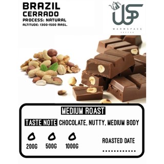 เมล็ดกาแฟ BRAZIL CERRADO sc17/18 NY2 fine cup คั่วกลาง สำหรับEspresso. 200g.