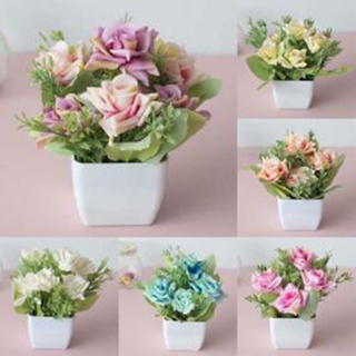 【AG】Artificial Flower No-watering Anti-fade Fresh-keeping Indoor Outdoor Fake Floral with Pot Photography Props