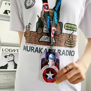 ใหม่ Marvel Superhero Multifunctional Halter ผู้ถือบัตร Long Rope ป้ายชื่อผู้ถือบัตร ID ผู้ถือบัตรที่สะดวก ประจำตัวประชาชน ธนาคาร รถบัส ควบคุมการเข้าถึง ถือนักเรียน ทำงาน