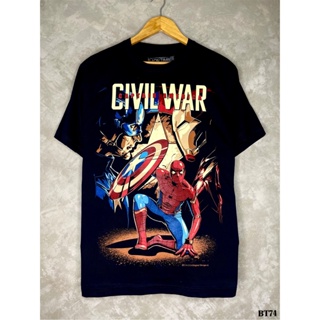 Civilwarเสื้อยืดสีดำสกรีนลายBT74