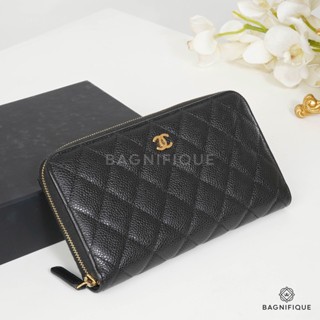 CHANEL ZIPPY LONG BLACK CAVIAR GHW